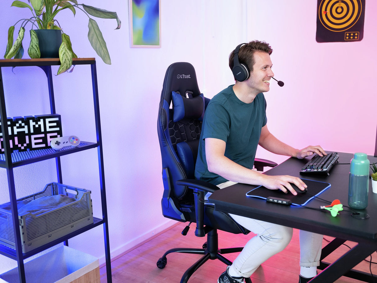 Silla Trust Gxt 708b Resto Universal Gaming Black, Blue