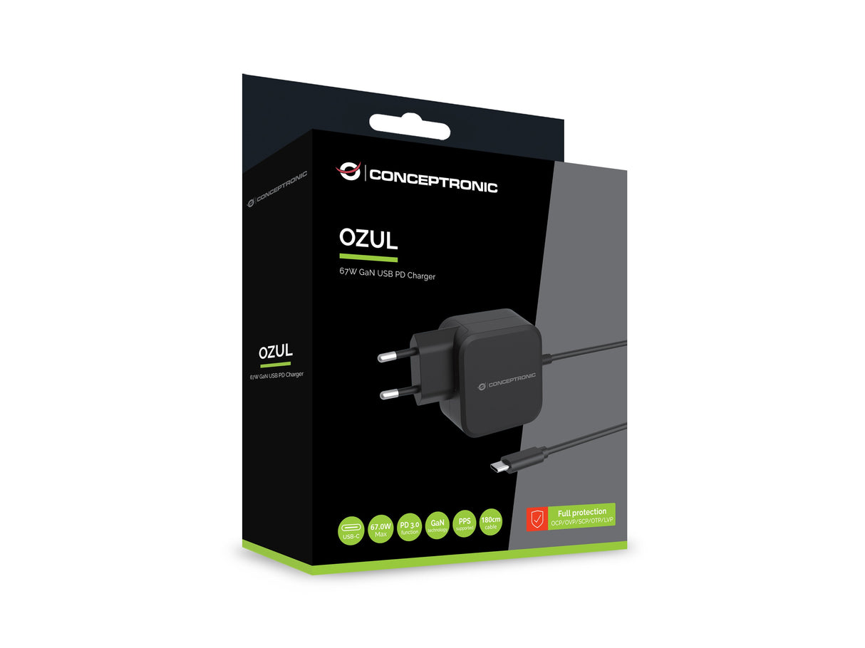EAN 4015867235591 - Conceptronic OZUL04BE cargador de dispositivo móvil Universal Negro Corriente alterna Interior imagen 3