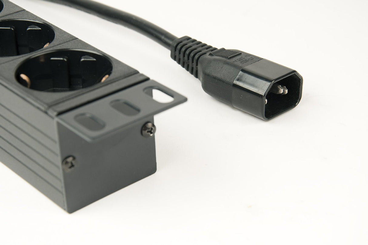 EAN 8716309116800 - Gembird EG-PDU-014-C14 unidad de distribución de energía (PDU) 8 salidas AC 1U Negro imagen 4