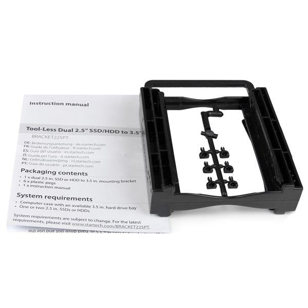 EAN 0065030862295 - StarTech.com BRACKET225PT panel bahía disco duro 8,89 cm (3.5") Panel embellecedor frontal Negro imagen 3