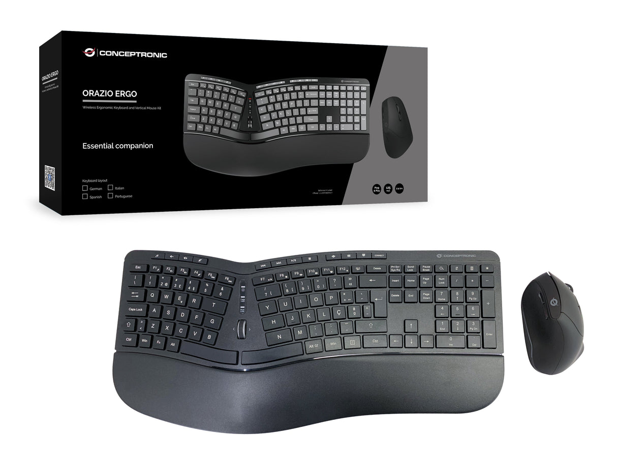 EAN 4015867227022 - Conceptronic ORAZIO02PT teclado Ratón incluido Oficina RF inalámbrico QWERTY Portugués Negro imagen 5
