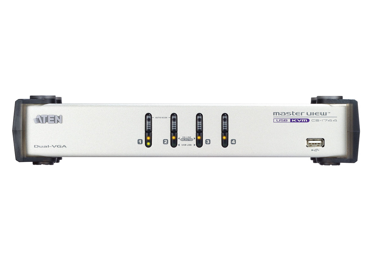 4 Port Usb Dual Kvm, Support One Pc With Two Display Cs1744c-At