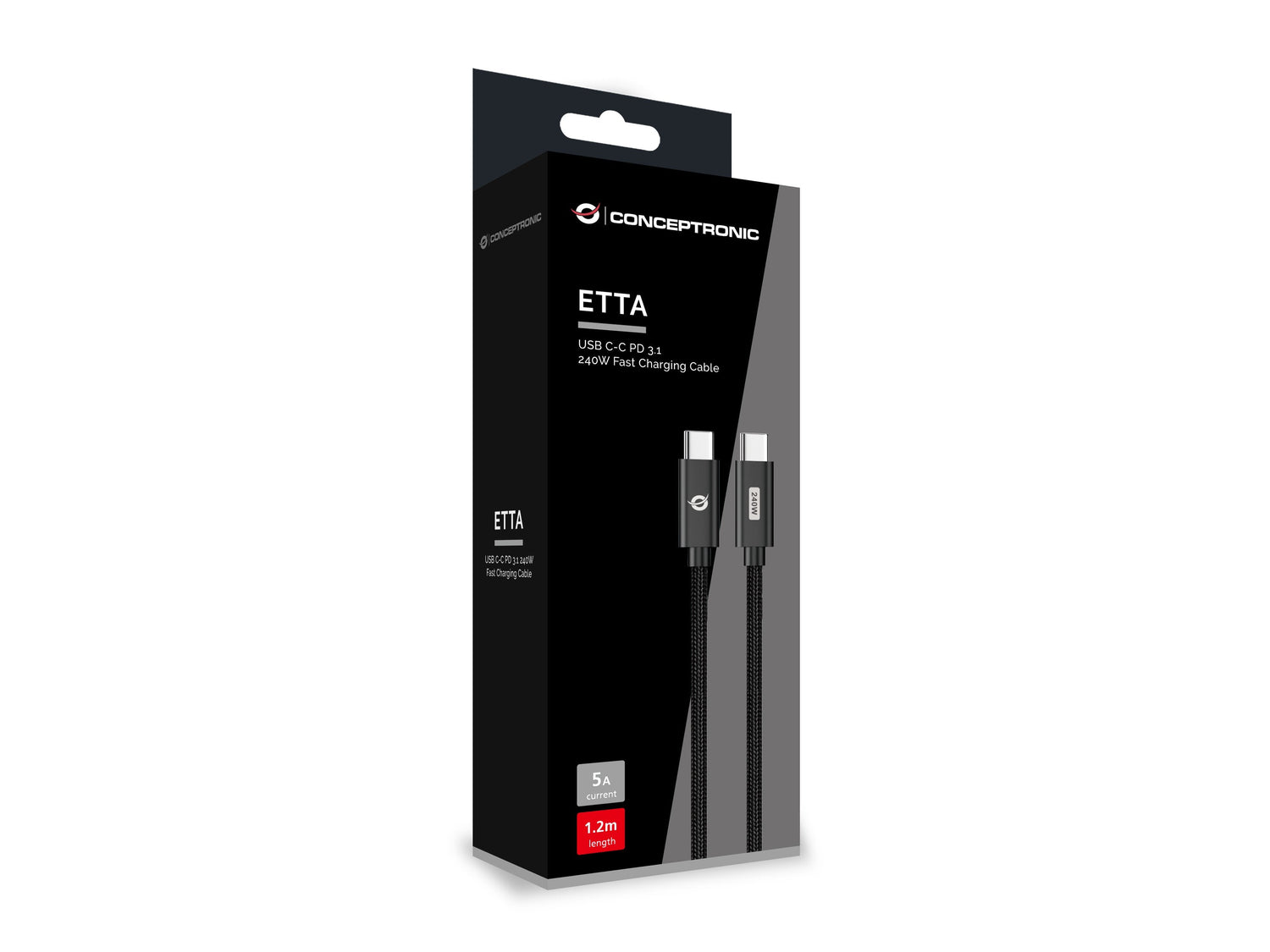 Cable Usb-C Macho A Usb-C Macho 2m Conceptronic Pd 3.1 240w 48v 5a  480mbps E-Mark
