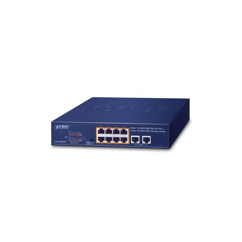 8-Port 10/100/1000t 802.3at Poe + 2-Port 10/100/1000t