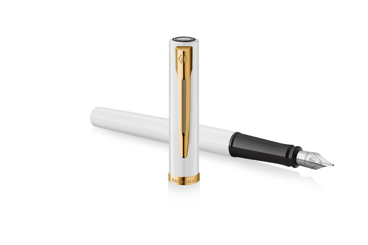 Waterman Pluma Estilográfica Impression Blanco Lack Ct F Azul Caja De Regalo