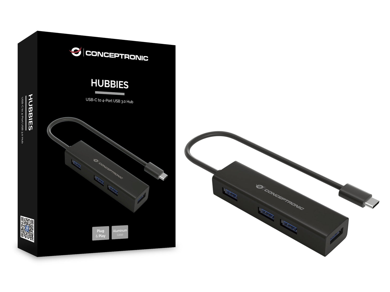 Conceptronic Usb-Hub 4port Usb3.0                 Negro