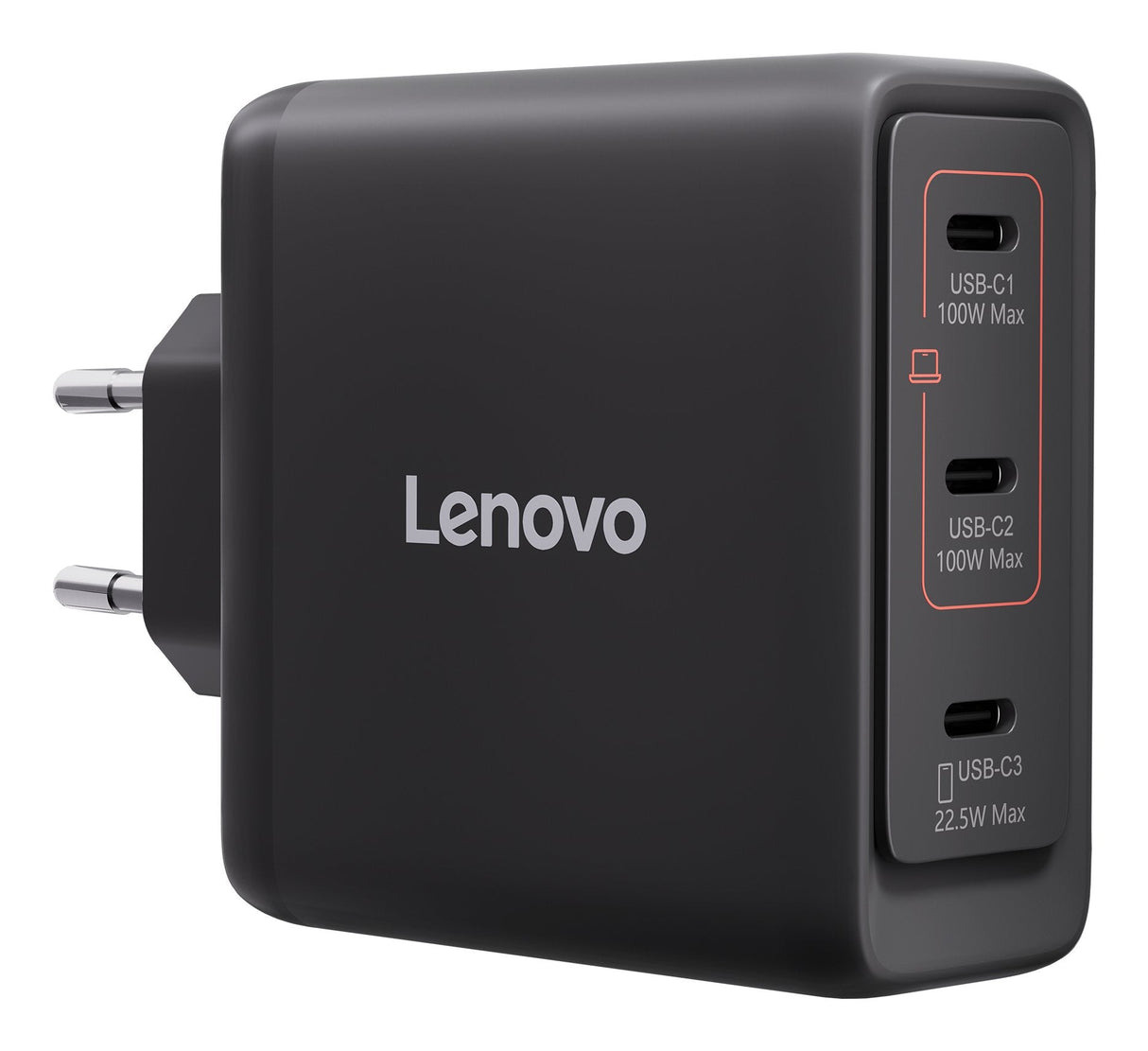 N Lenovo Multi-Port Usb-C 100w Gan-Cargador Netzteil Schwarz Inkl. Usb-C Cable (1,8m)