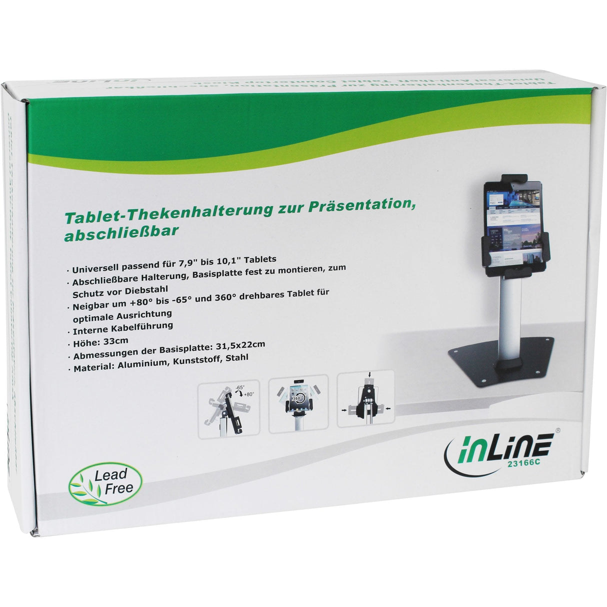 Soporte De Sobremesa Para Tablet Inline Aluminio Bloqueable Uso Universal Para 7,9" - 10,1"