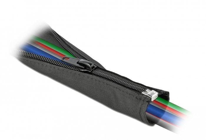 Gewebeschlauch Mit Reissverschluss Hitzebeständig 1 M X 35 Mm Schwarz