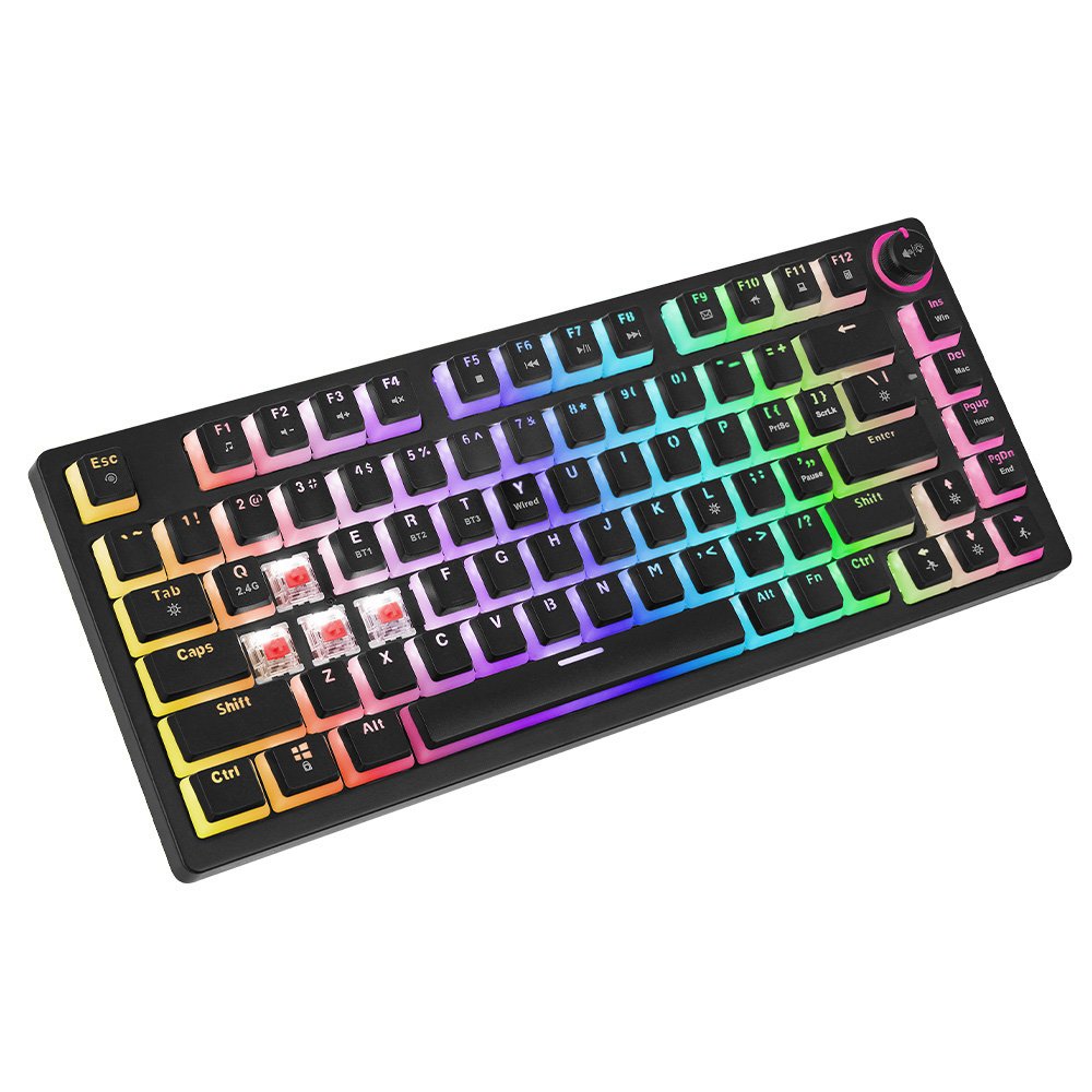 EAN 5901986048558 - Savio SAVGK-PHENIX RED PUDDING teclado Juego USB + RF Wireless + Bluetooth QWERTY Inglés de EE. UU. Negro imagen 4