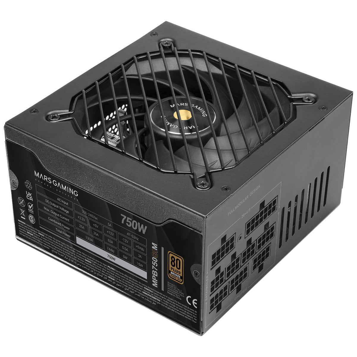 EAN 8435693110040 - Mars Gaming MPB750SIM unidad de fuente de alimentación 750 W 24-pin ATX ATX Negro imagen 2