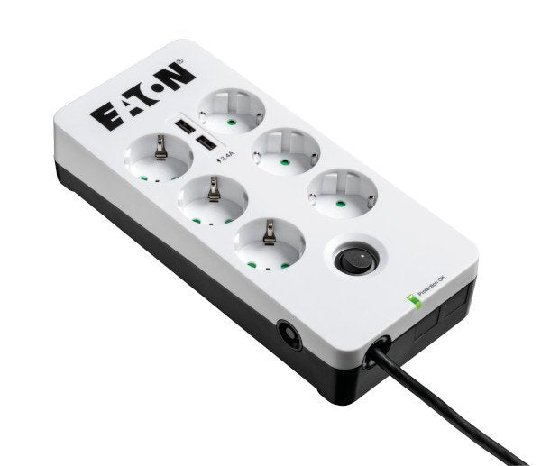 Regleta Eaton Pb6ud Limitador De Tensión Negro, Blanco 6 Salidas Ac 220 - 250 V 1,5 M