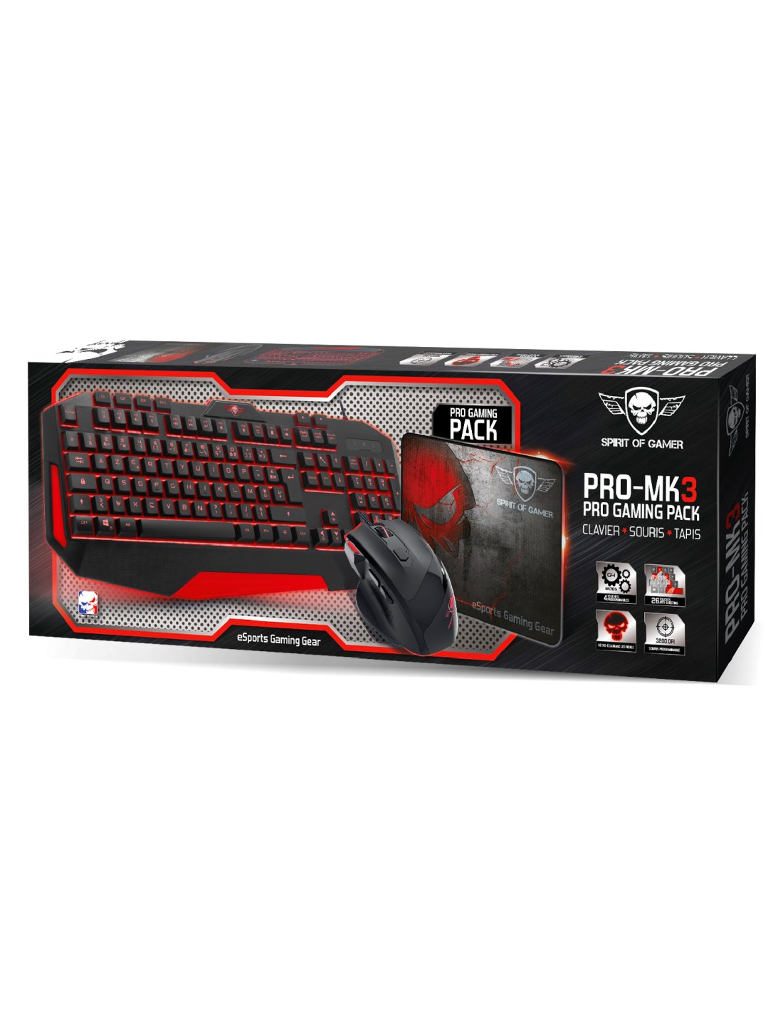 EAN 3700104435698 - Spirit of Gamer Pro MK3 teclado Ratón incluido Juego USB AZERTY Negro imagen 9