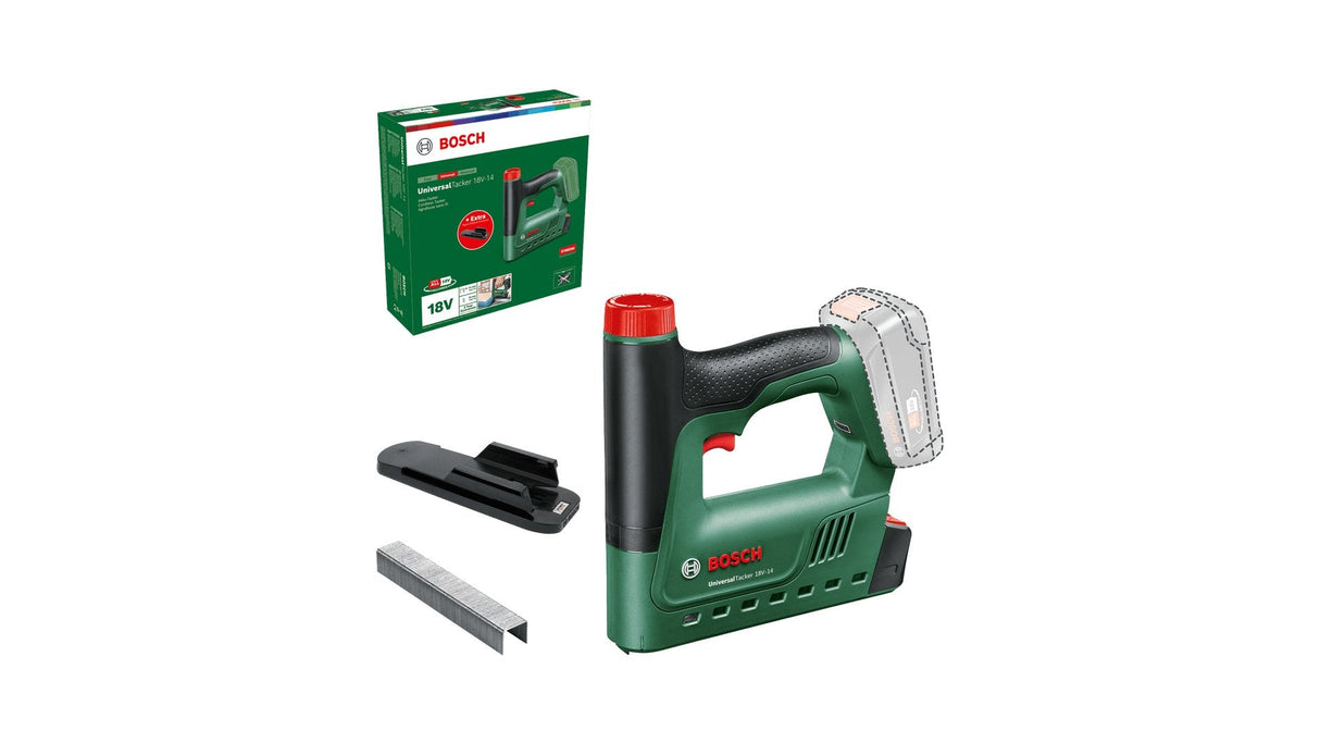 Bosch Diy & Garden Universaltacker 18v-14, 18volt, Grapadora Eléctrica Verde/Negra, Sin Batería Ni Cargador, Power For All Alliance 06032a7001