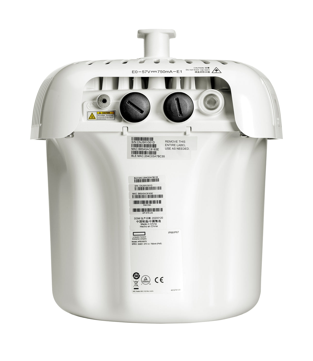 EAN 0190017434001 - HPE Aruba Networking AP-575 (RW) 802.11ax 2x2/4x4 Dual Radio Integrated Omni Antennas Outdoor AP imagen 4