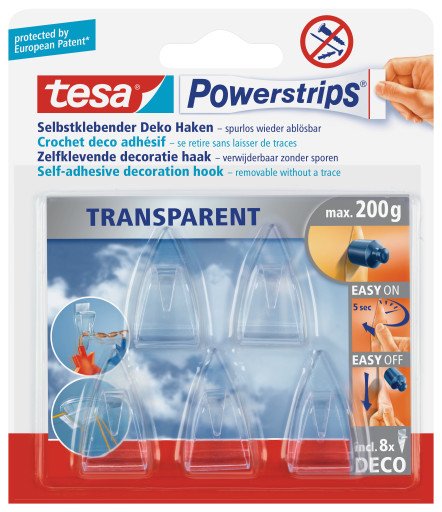 EAN 4042448104847 - TESA 58900-00013 gancho para almacenamiento Transparente 5 pieza(s) imagen 2