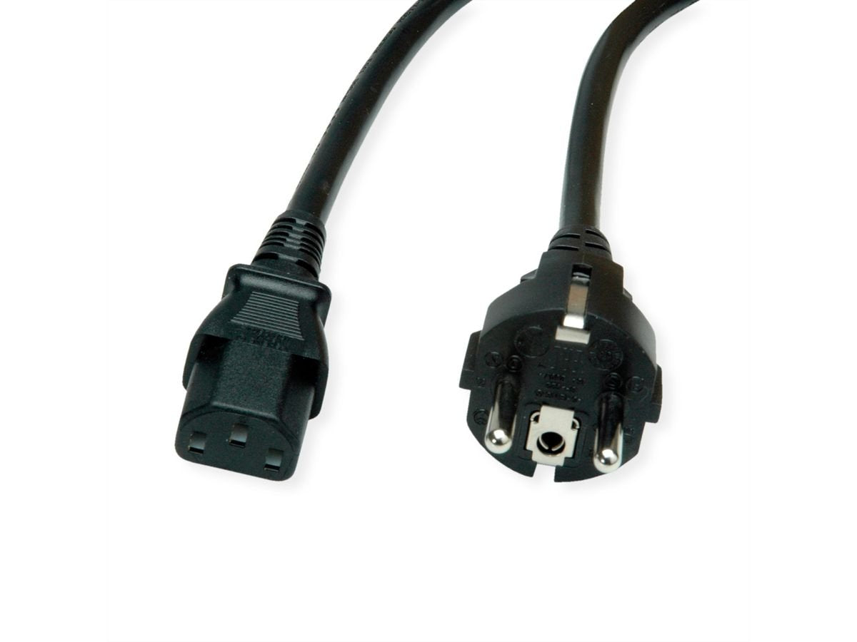 Roline Netzcable Iec-Buchse & Cee7 7-Stecker Gerade Schwarz 1.8m