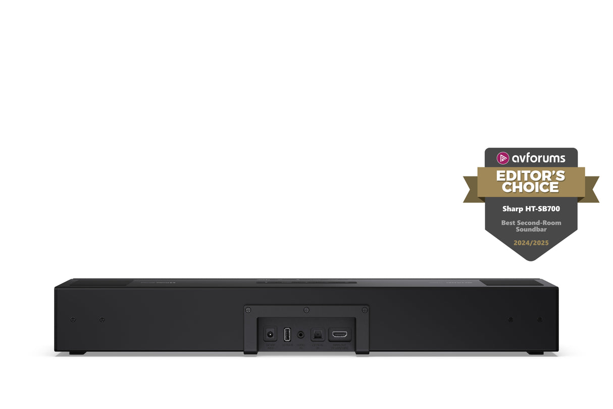 Barra De Sonido Sharp Ht-Sb700 2.0.2 Compact, Dolby Atmos, Bluetooth Con Hdmi Earc/Cec, Potencia Total De 140w, 92cm, Color Negro