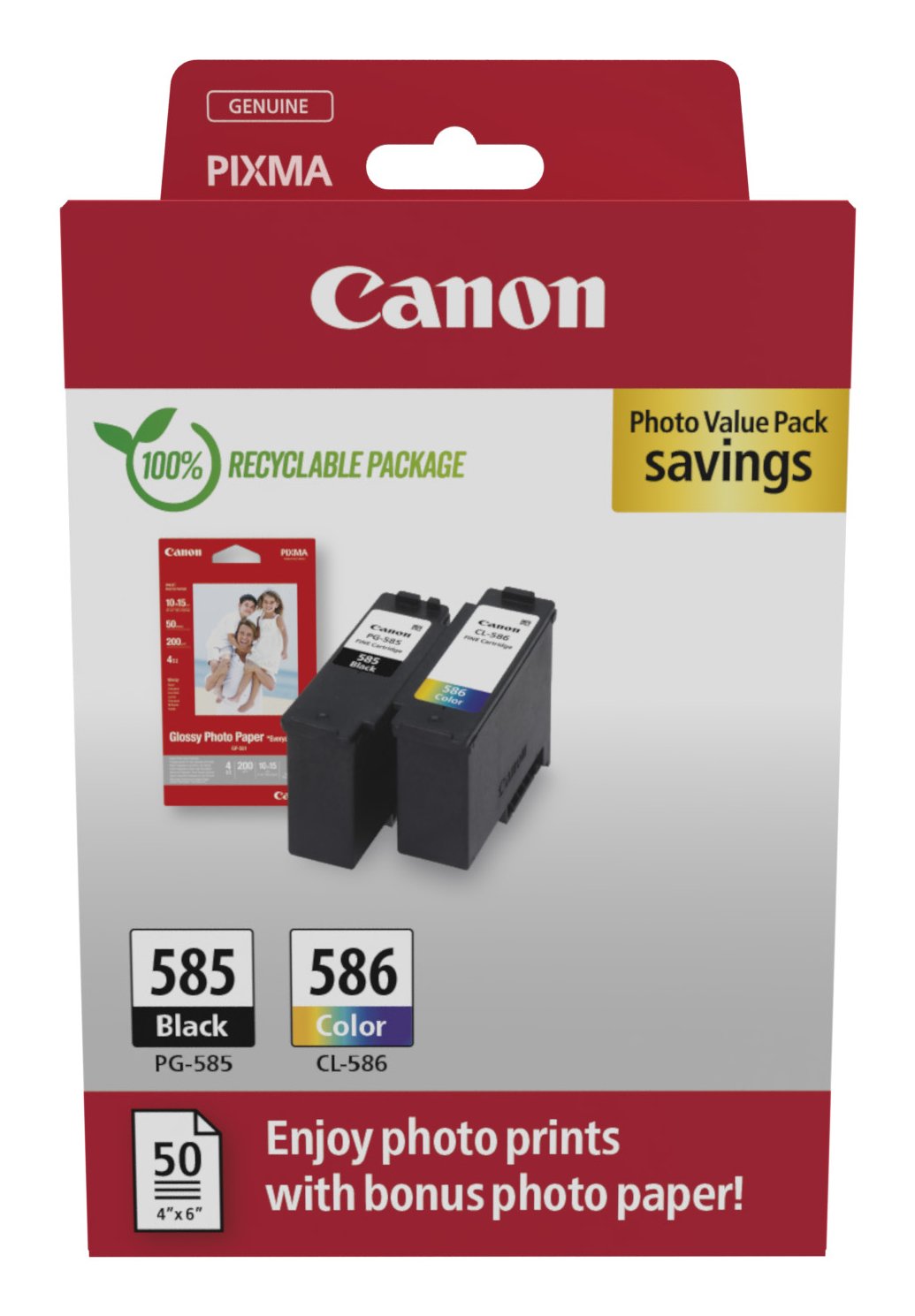 Tinta Canon 6205c004 / Pg-585/Cl-586 Multipack Bk,C,M,Y