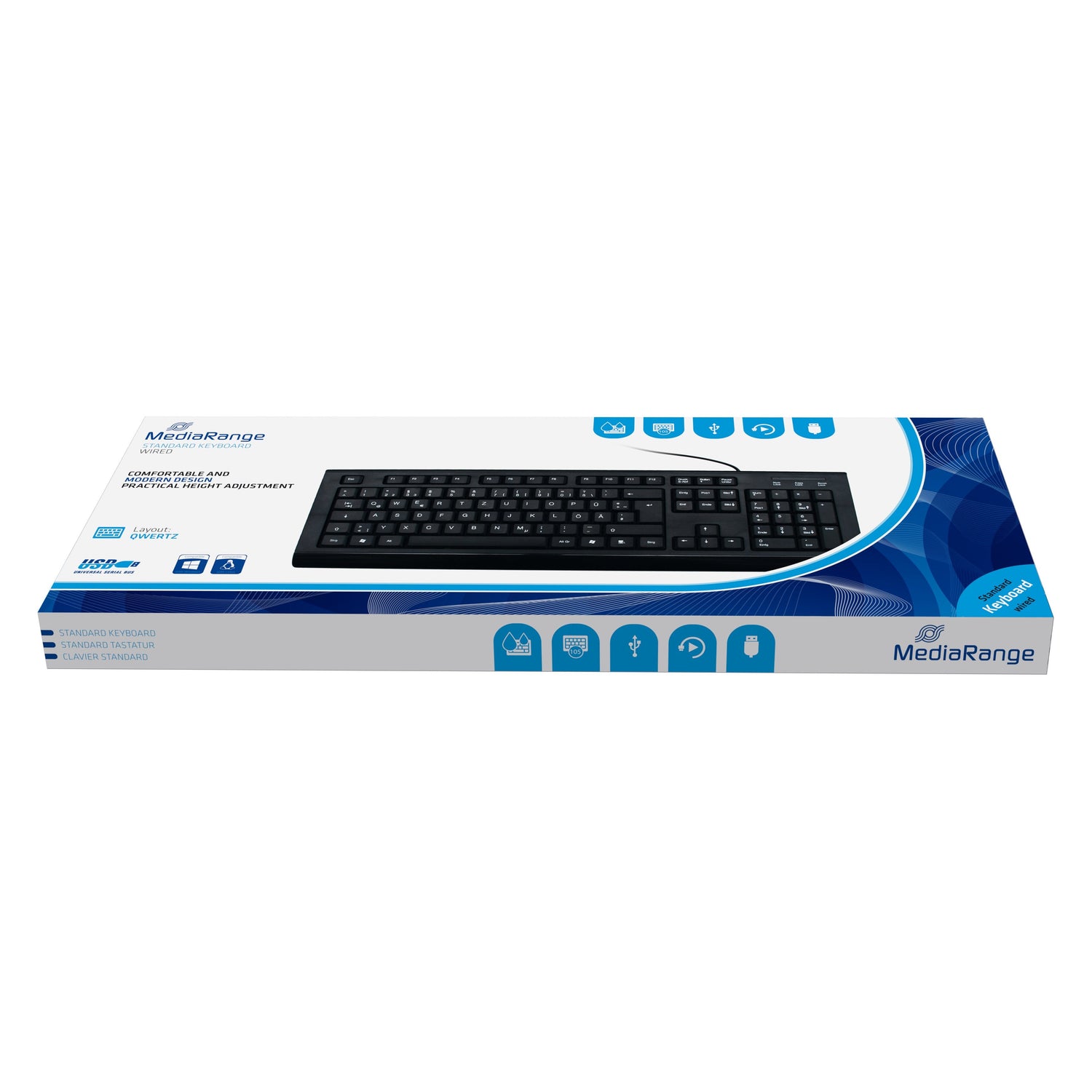 Mediarange Mros101 Teclado Usb Qwertz Alemán Negro