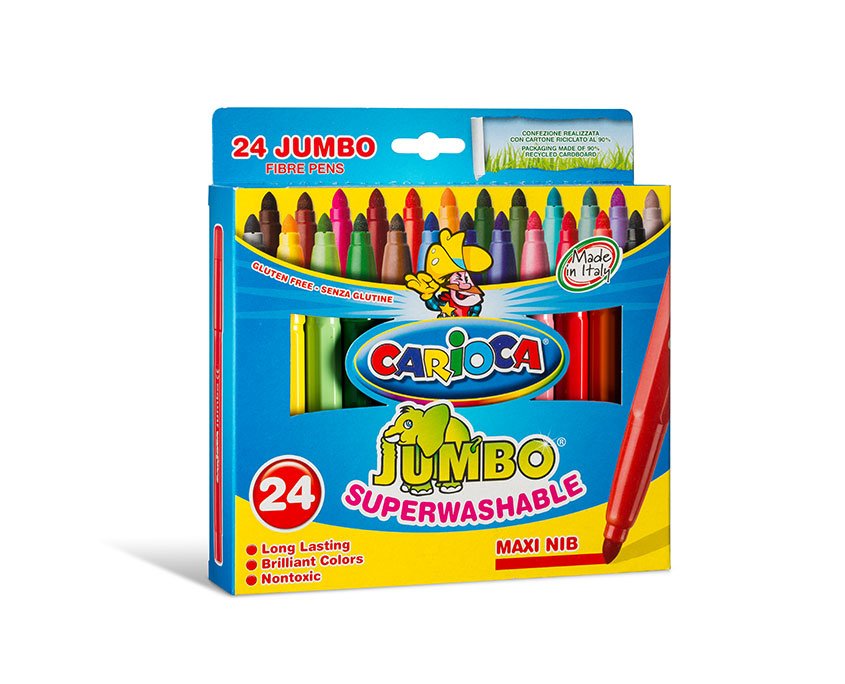 Carioca Rotulador Jumbo Punta Maxi Colores - Caja De 24