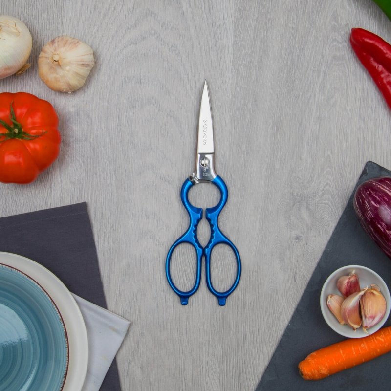 EAN 8410990004018 - 3 Claveles 00401 tijera de cocina 200 mm Azul, Acero inoxidable Universal imagen 2