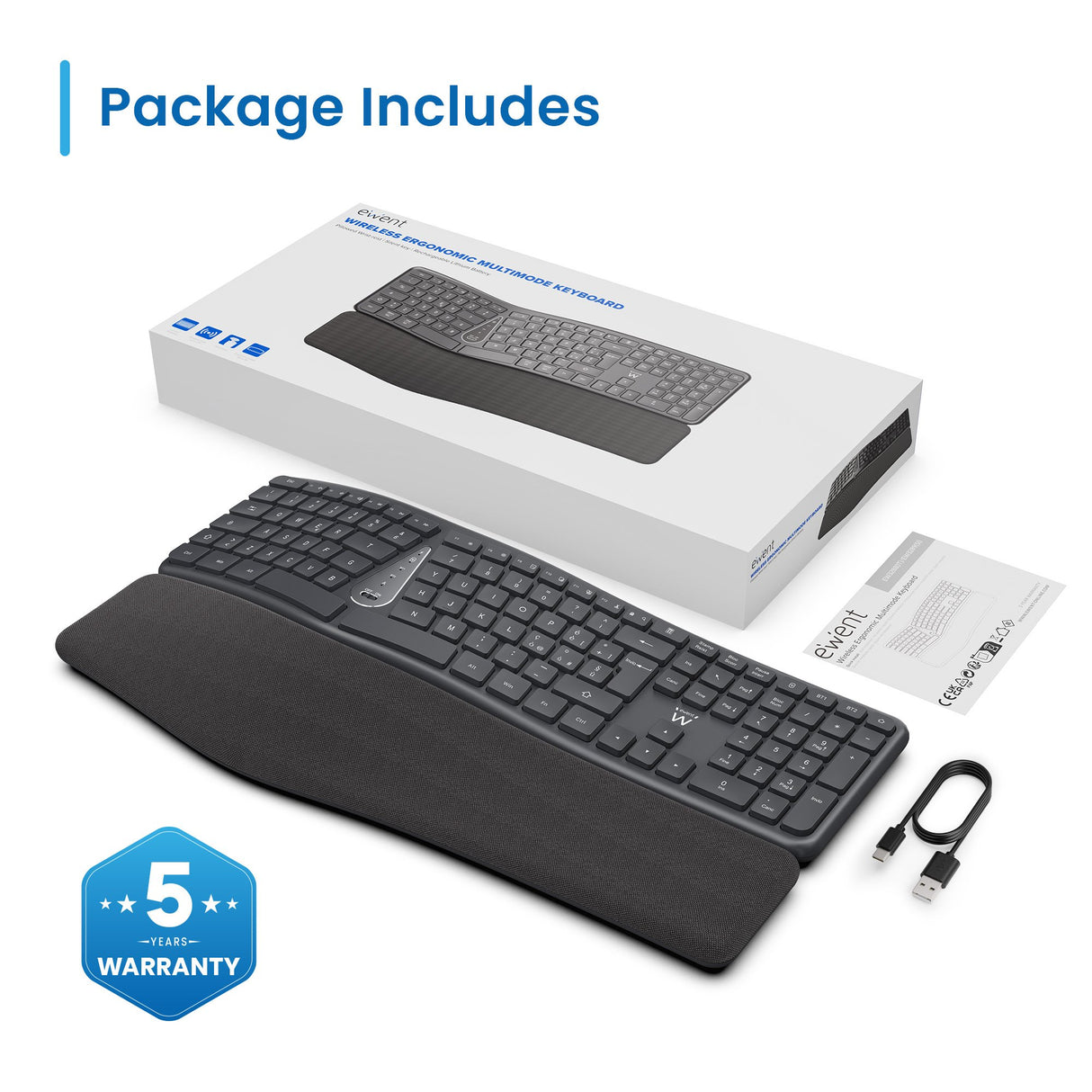 EAN 8052101434439 - Ewent EW3290 teclado Universal RF inalámbrica + USB QWERTY Español Negro, Gris imagen 2