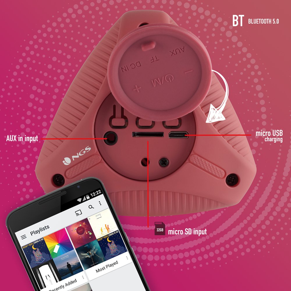 Altavoz Con Bluetooth Ngs Roller Ride 10w 1.0 Rojo
