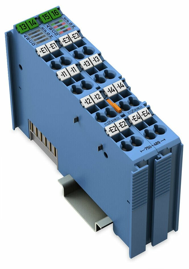 Wago 750-489 4-Canal-Analogeingang Para Rtd-Sensoren Y Thermoelemente Azul