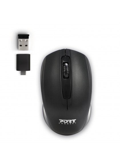 Port Designs 900508 Raton Ambidiestro Rf Inalámbrico + Usb Type-C 1000 Dpi