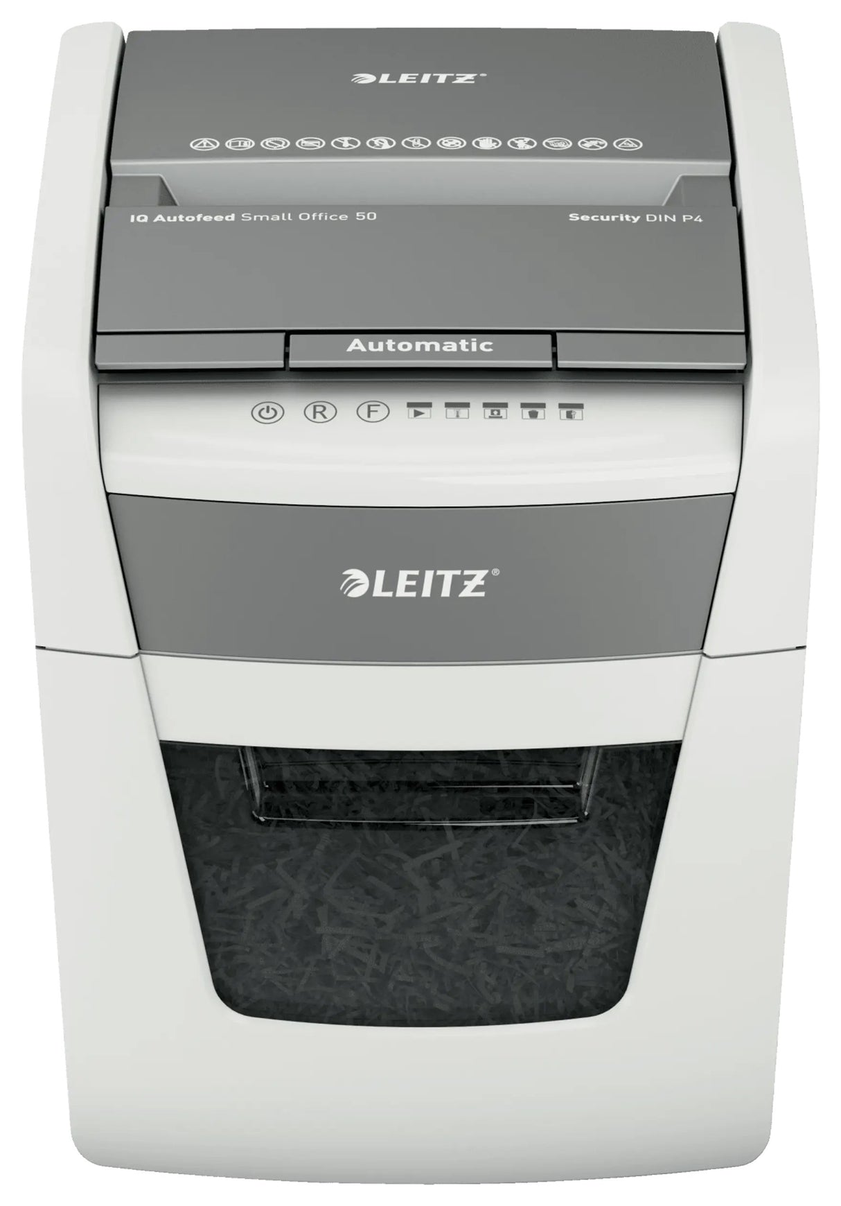 EAN 4002432128754 - Leitz Autofeed 50X P4 Small Office triturador de papel Corte cruzado 55 dB 22 cm Blanco imagen 1