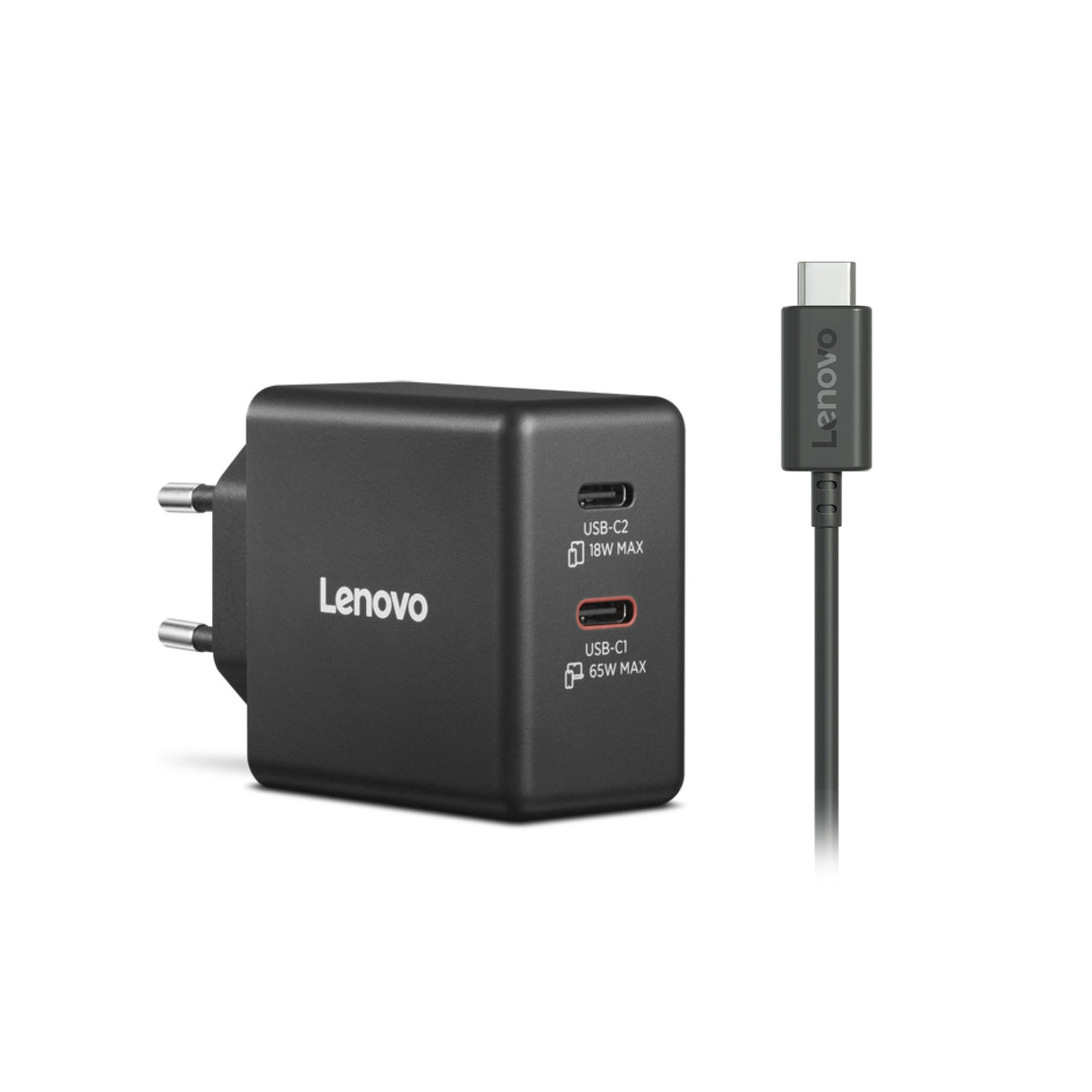 EAN 0195892129134 - Lenovo Dual USB-C 65W GaN Charger Universal Negro Corriente alterna Interior imagen 3