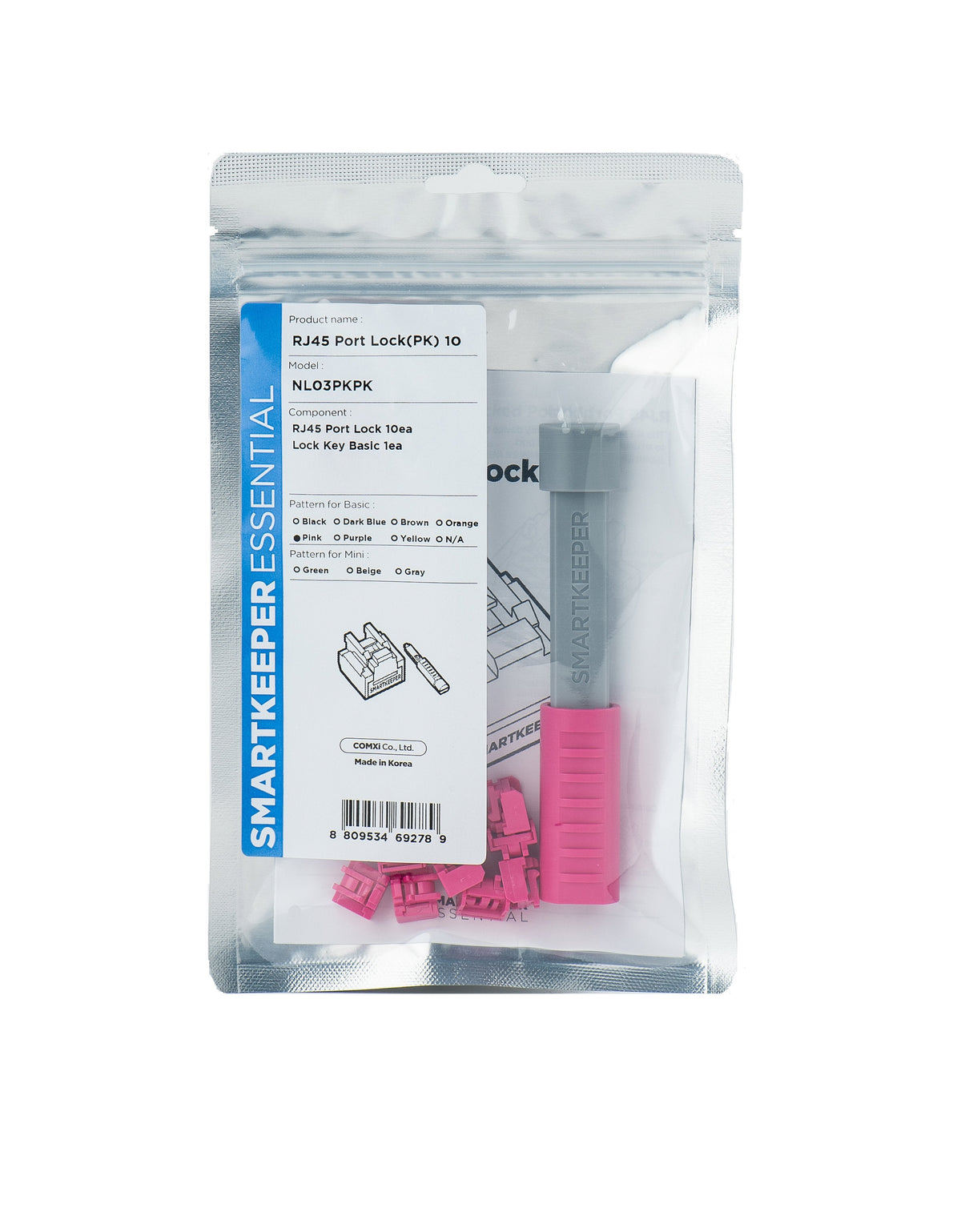 Smartkeeper Basic "Rj45 Port" Blocker Pink 10 Uds.+Key