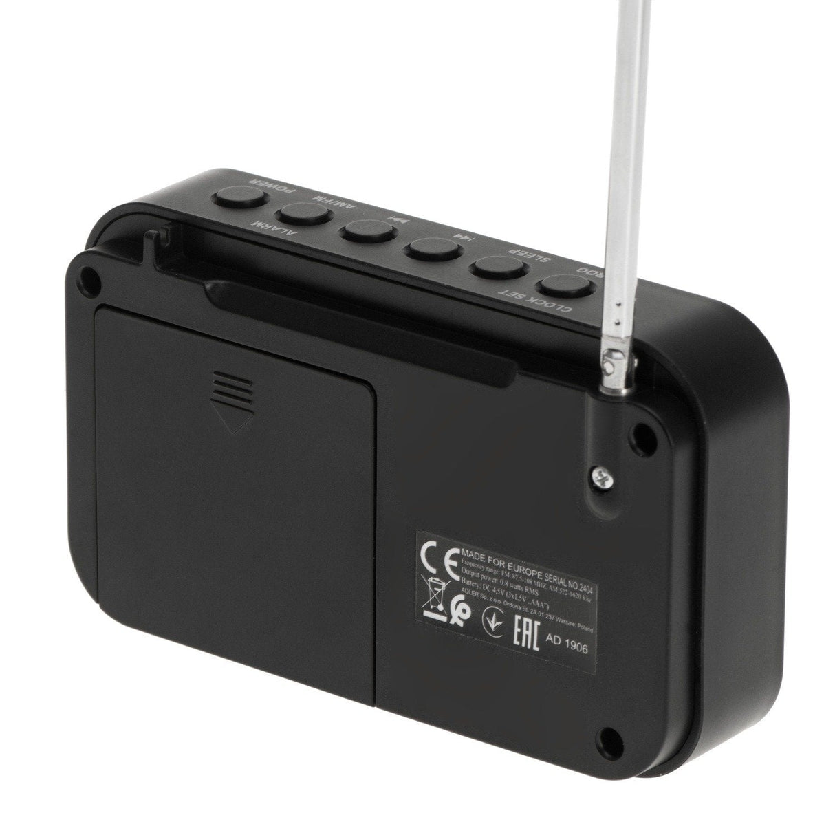 Adler Ad 1906 Digital Radio, Pll Am Fm, White Black