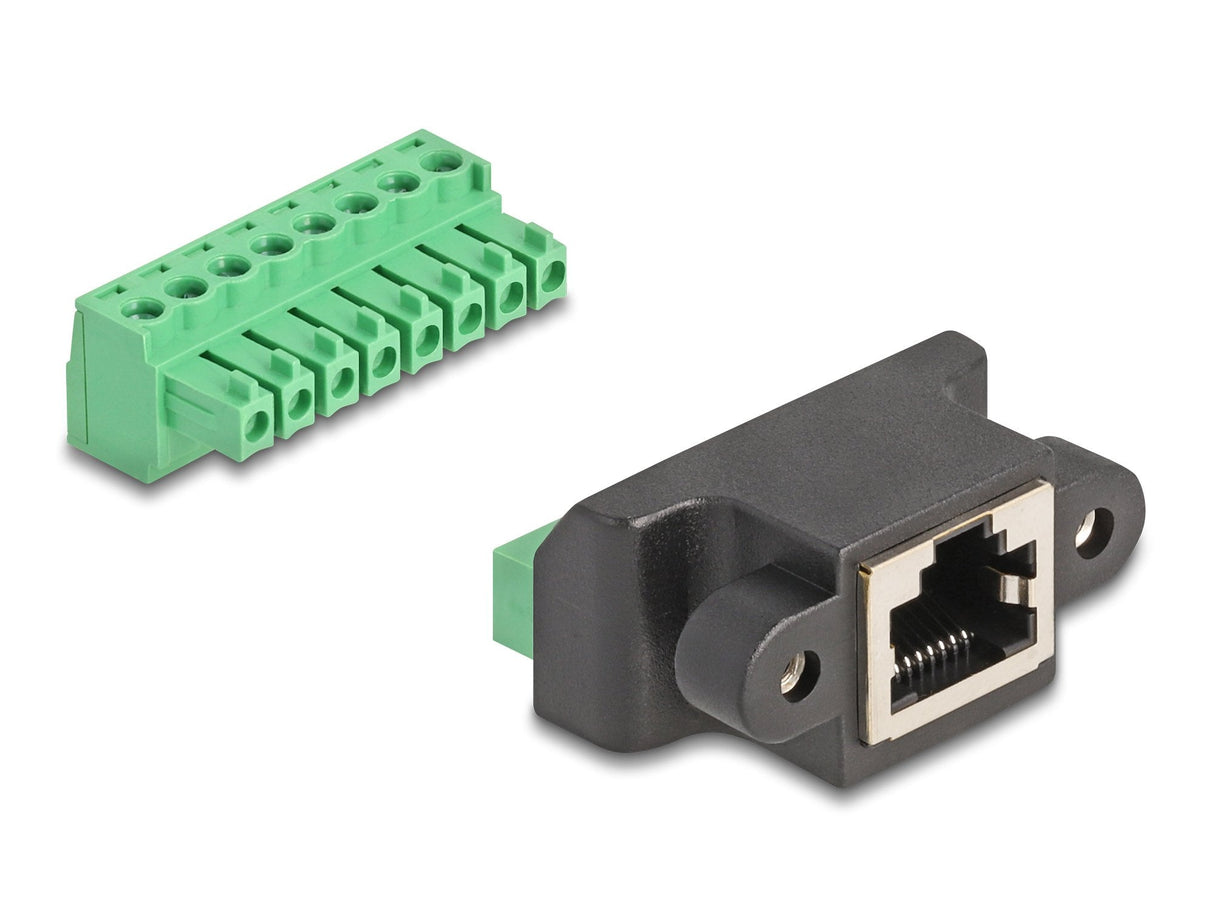 Delock 66589 Adaptador De Rj45 Hembra A Bloque De Terminales Para Instalación 8 Pines 2 Piezas