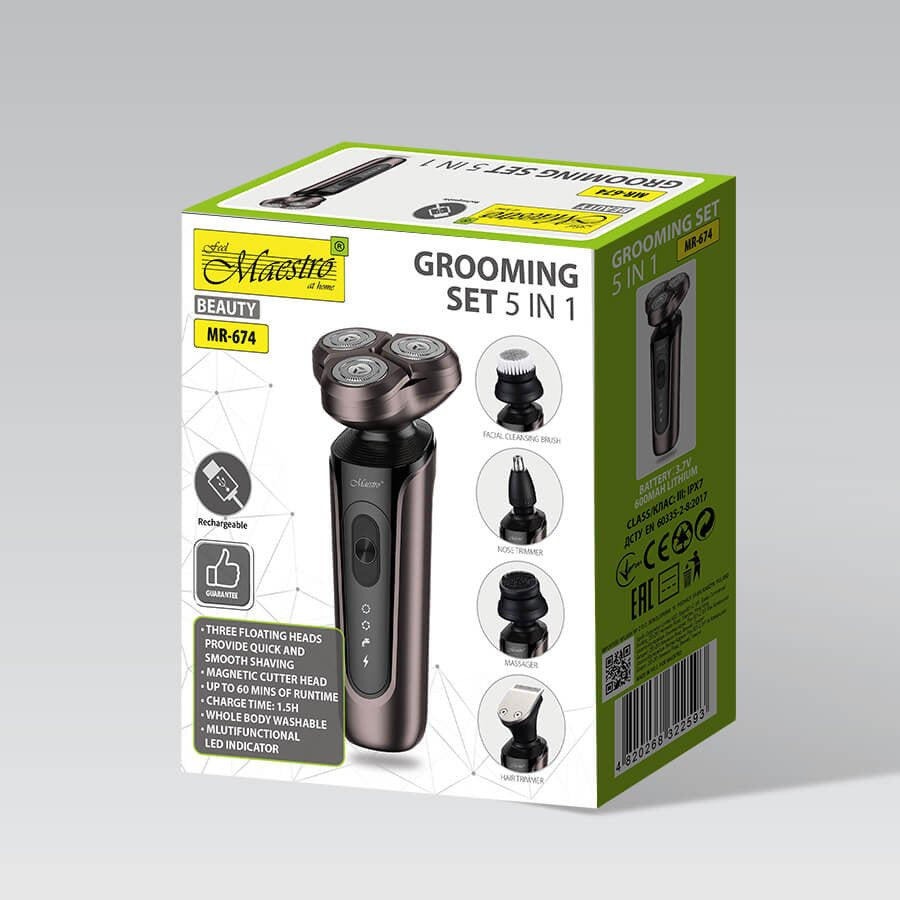 EAN 4820268322593 - Maestro MR-674 cortadora de pelo y maquinilla Negro Litio imagen 5