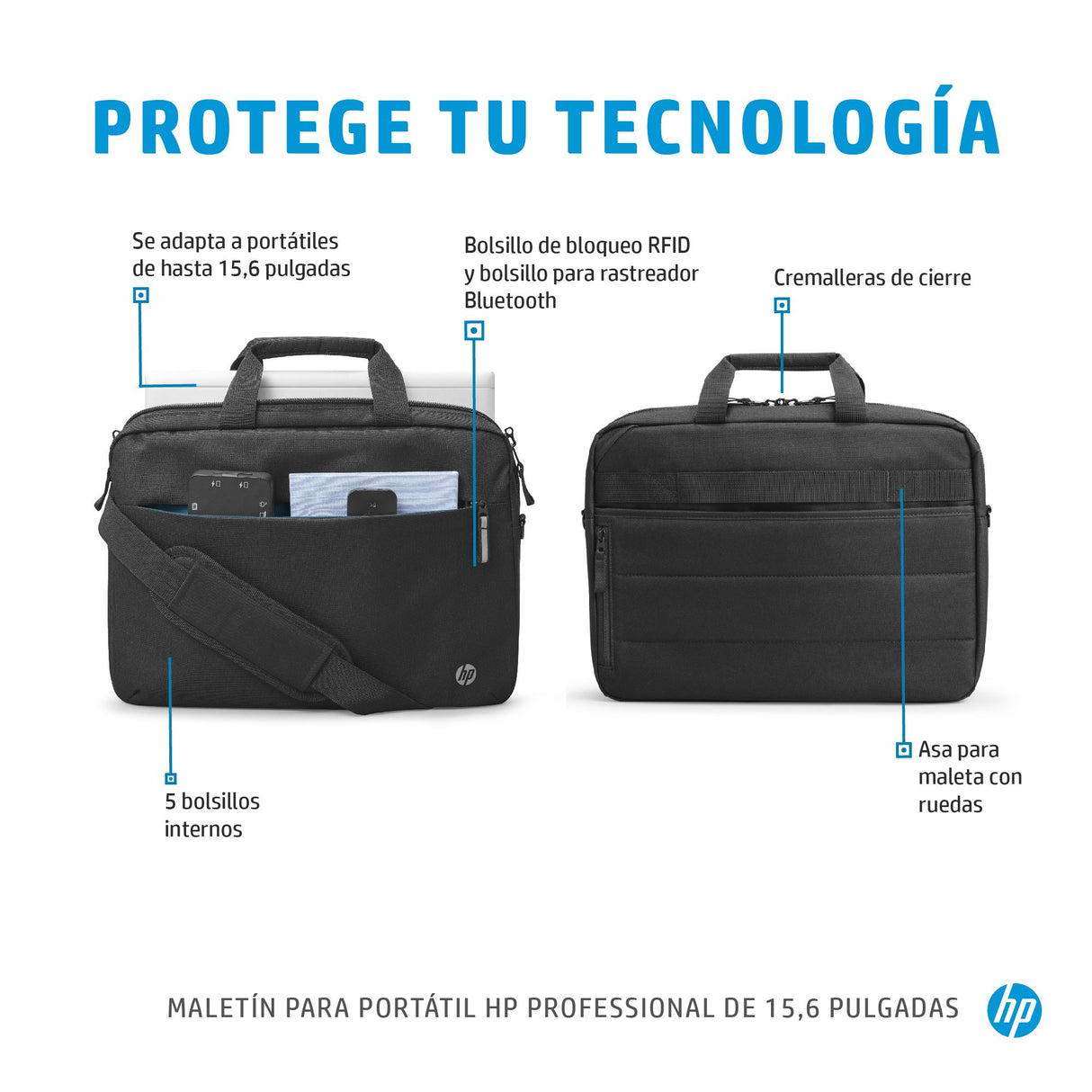 EAN 5715328141780 - HP Professional 15.6 Laptop Bag 39,6 cm (15.6") Maletín Negro imagen 7