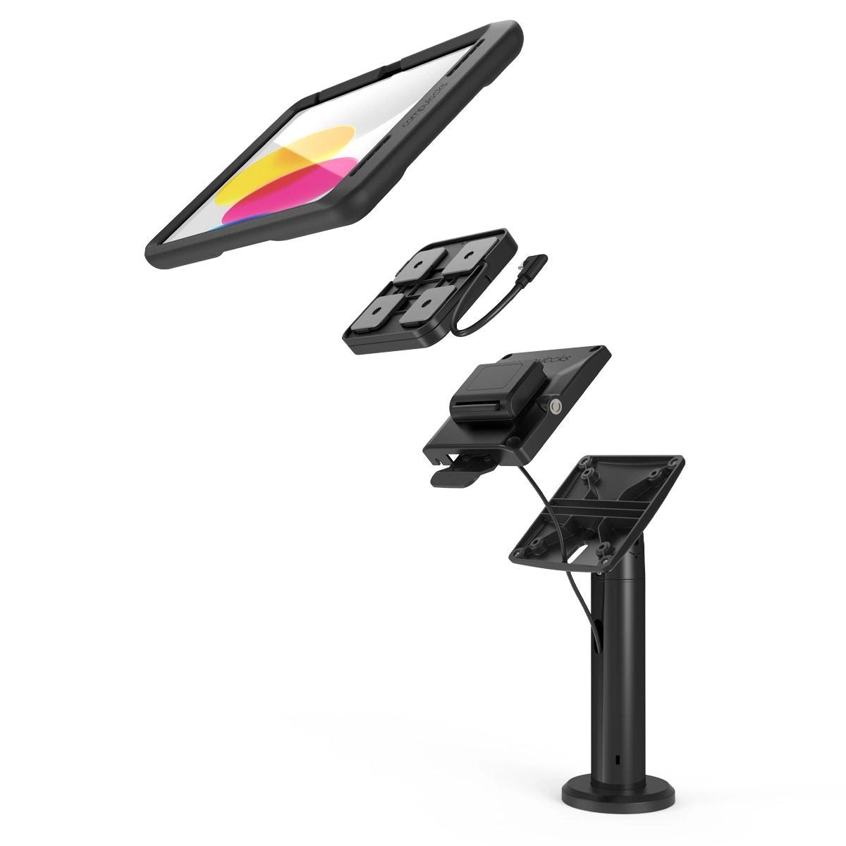 Compulocks Ipad 10th-11th (A16) Gen Powermove Tilting Stand 8" Black Kit De Montaje (Base) Para Pc Tablet Negro Tamaño De Pantalla: 10.9" Montable En Escritorio Para Apple 10.9-Inch Ipad (10ª Generación)