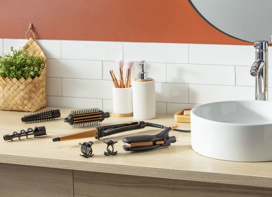 Rizador Rowenta Infinite Looks 14 En 1 Cf 4231 (Negro/Albaricoque) Cf 4231