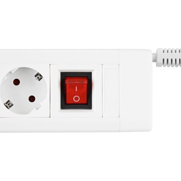 Rev Steckdosenleiste 6-Fach 2,4m Supraline M. Schalter Weiss Regleta