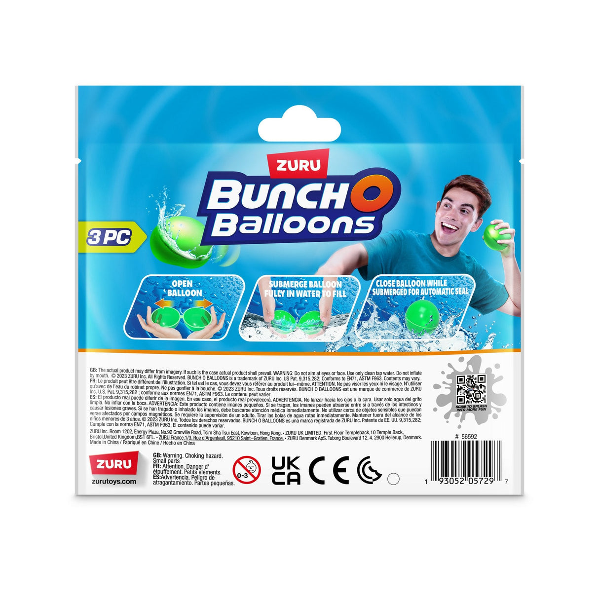Zuru Bunch O Globos Globos De Agua Reutilizables Paquete De 3 Juguetes Acuáticos 56592uq1