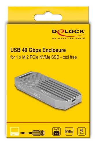 Carcasa Delock 42033 Para Ssd M.2 Nvme Usb 40 Gbps - Sin Herramientas