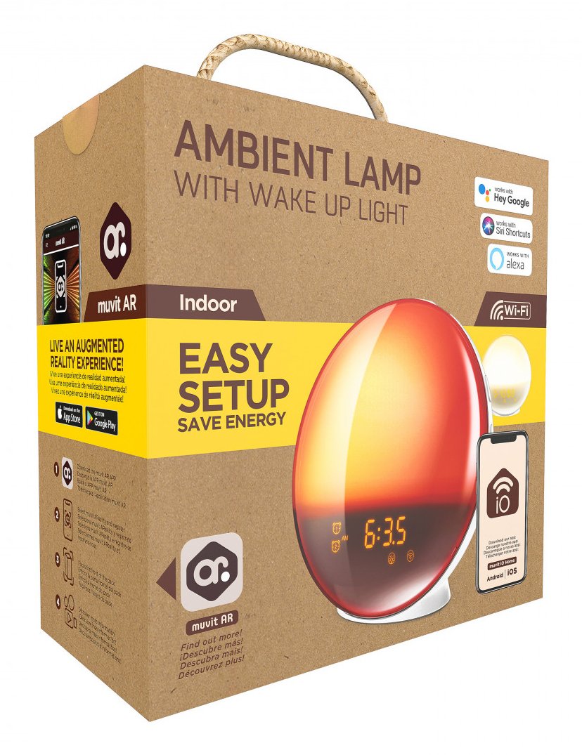 Despertador Inteligente Con Lámpara Rgb Muvit Io Miolamp005 Radio Fm Blanco