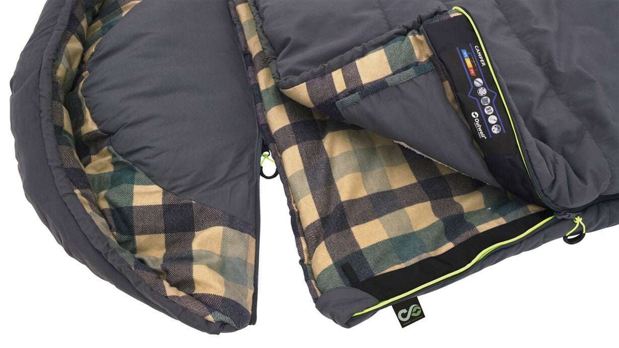 EAN 5709388136640 - Outwell Camper Adulto Saco de dormir semi-rectangular Algodón, Poliéster Gris imagen 3