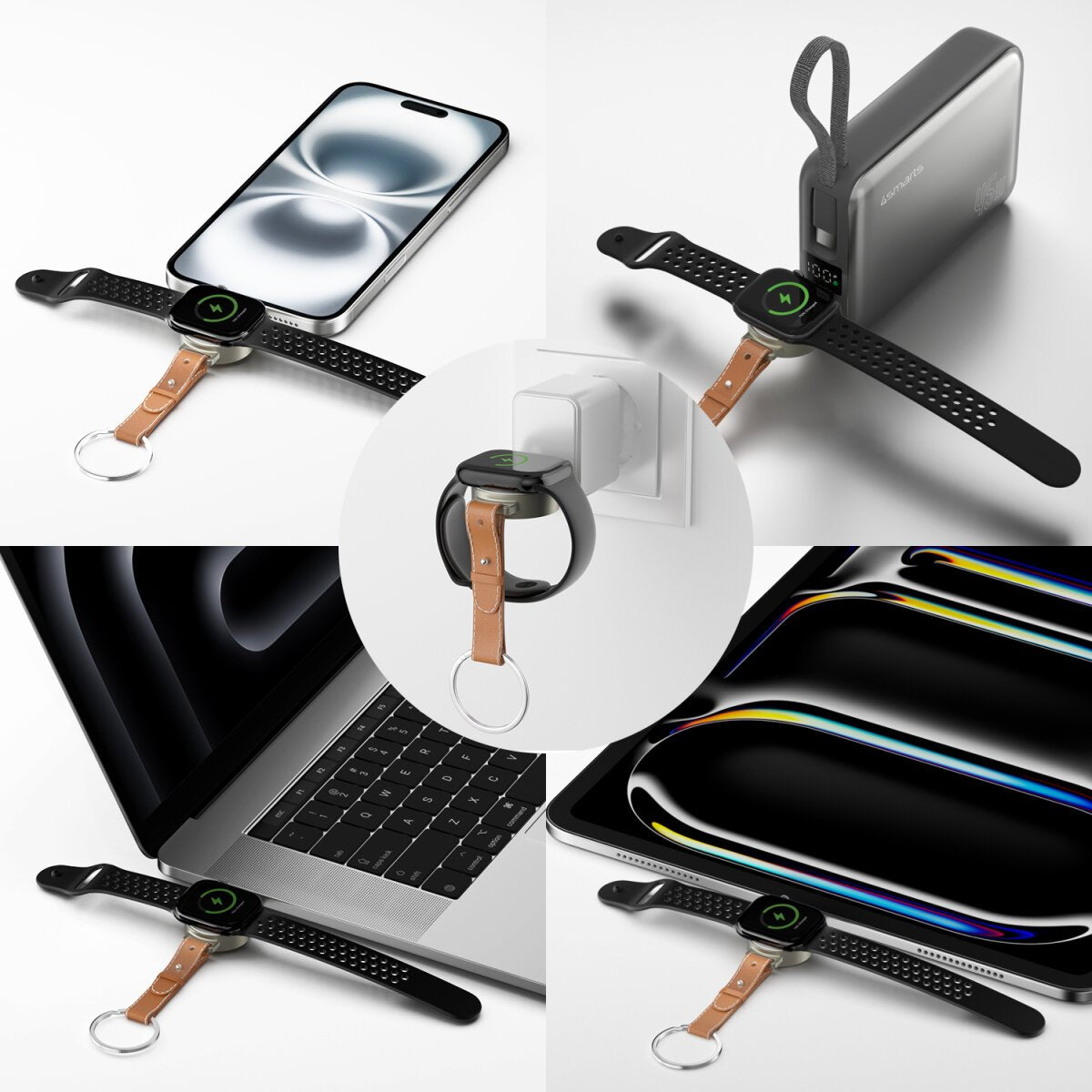 EAN 4252011911479 - 4smarts 541476 cargador de dispositivo móvil Reloj inteligente Marrón, Plata, Blanco USB Cargador inalámb imagen 9