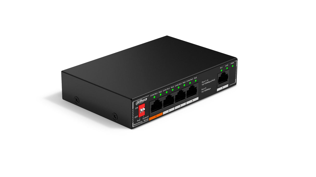 EAN 6923172571427 - Dahua Technology PoE SF1005P No administrado L2 Fast Ethernet (10/100) Energía sobre Ethernet (PoE) Negro imagen 1