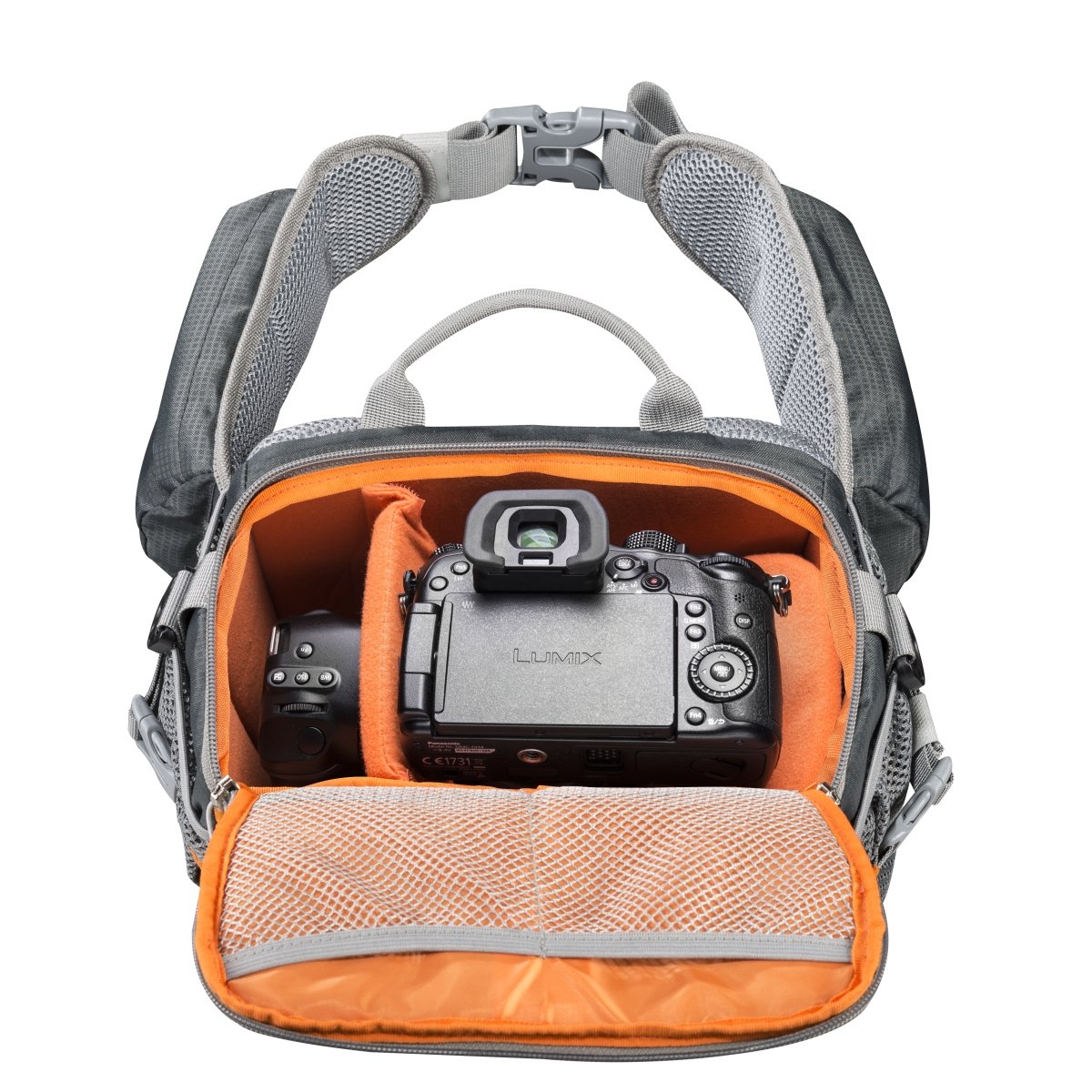 EAN 4250234505833 - Mantona 20583 estuche para cámara fotográfica Estuche con correa de transporte Gris, Naranja imagen 2
