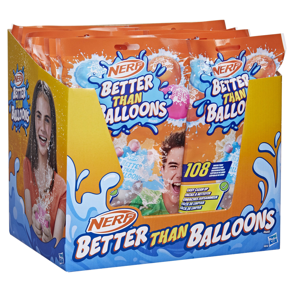 Hasbro Nerf Super Soaker Better Than Balloons 108 Piezas, Juguete Acuático Multicolor F87425l4