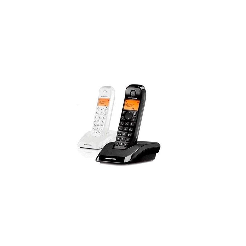 Telef. Inalambrico Dect Digital Motorola S1202 Duo Blancoynegro/Pantalla Retroiluminada/Manos Libres 107s1202whiteblack