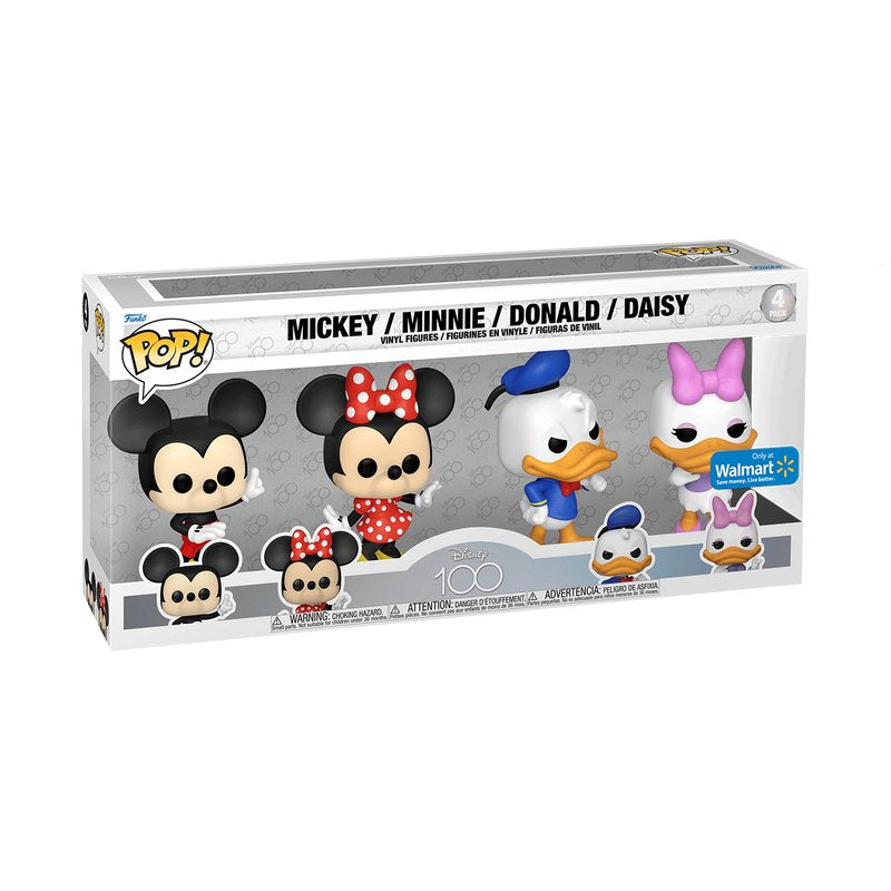 Pack 4 Funko Pop Mickey, Minnie, Donald Y Daisy - Disney 100 Edición Especial - 889698703390